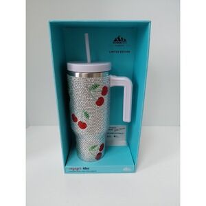 Hydrapeak Voyager 40 oz Bling Cherries Straw Set NEW Special Edition H2O Bottle‎